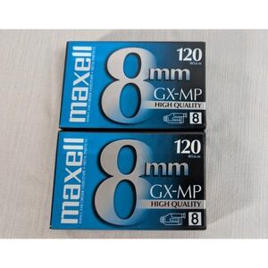 Lot of 2 Maxell 8mm GX-MP 120 Camcorder Video Tapes - High Quality - New/Sealed
